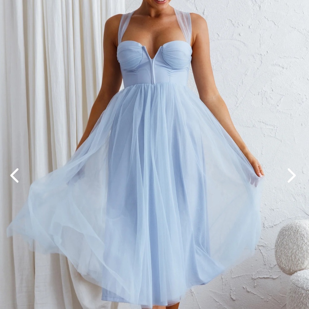 Lace up tulle dress